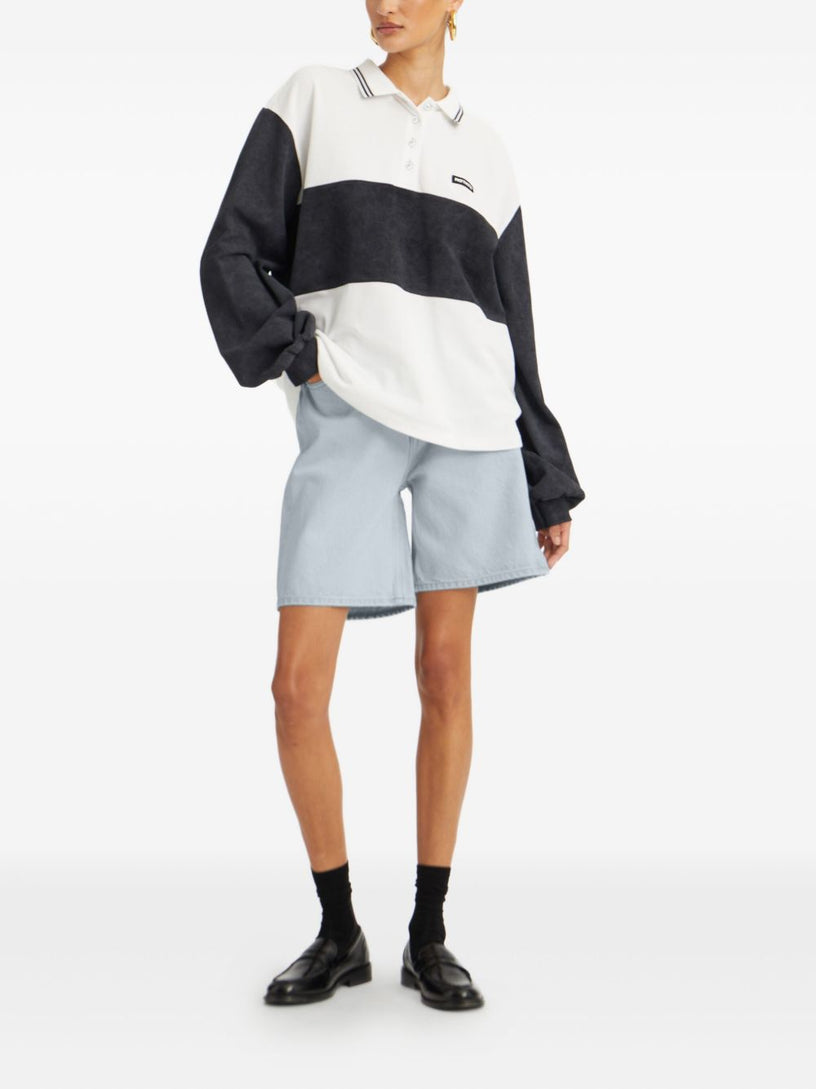 Long-sleeved piqué polo shirt