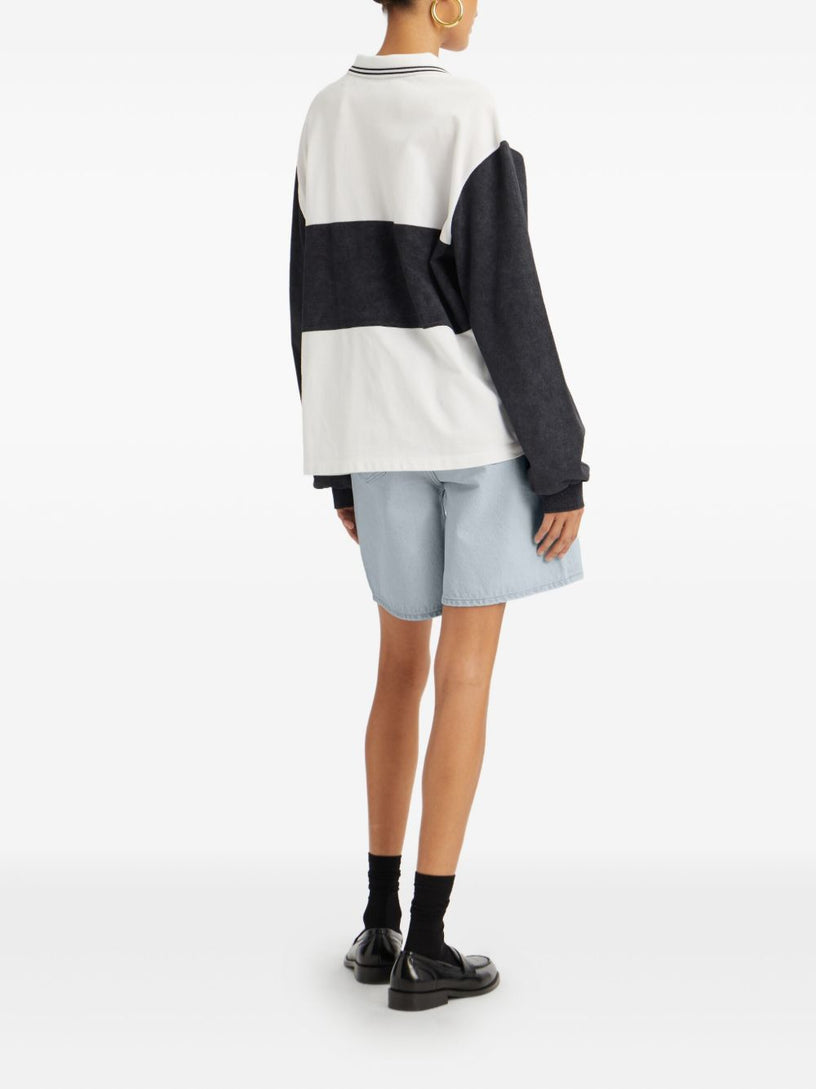 Long-sleeved piqué polo shirt