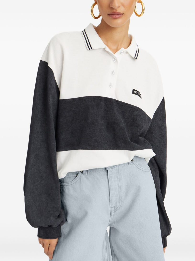 Long-sleeved piqué polo shirt