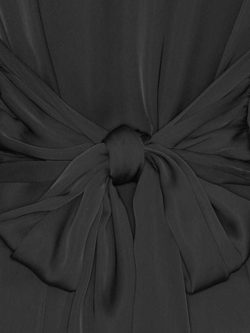 Satin tie shirt dress