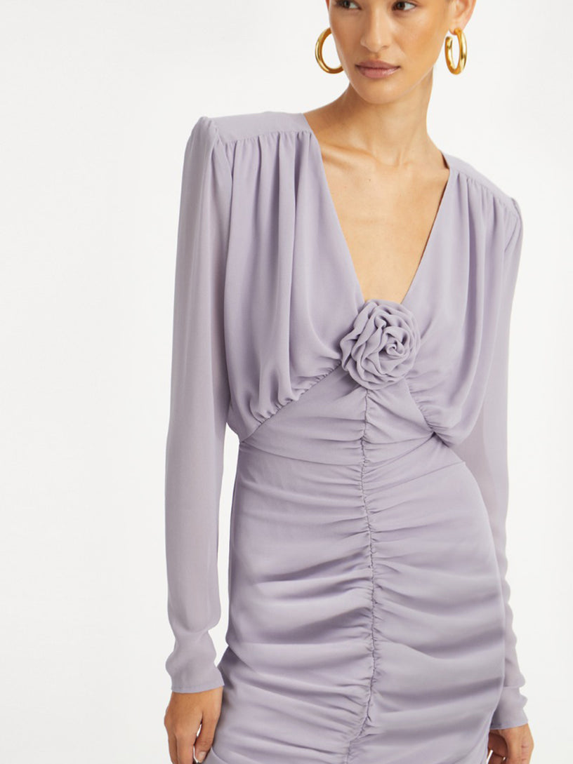 Ruffled crepe mini dress