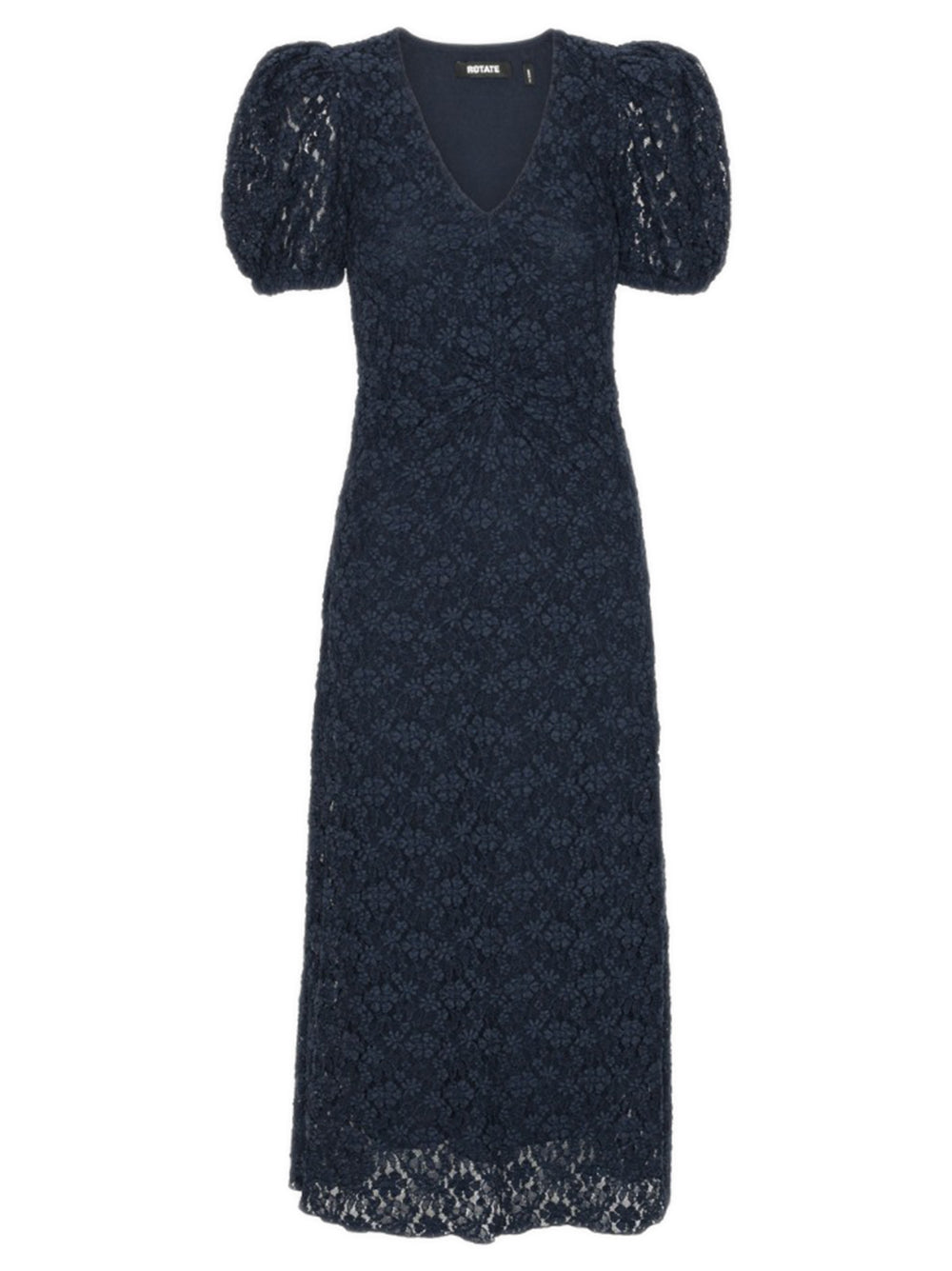 Lace dress with puff sleeves