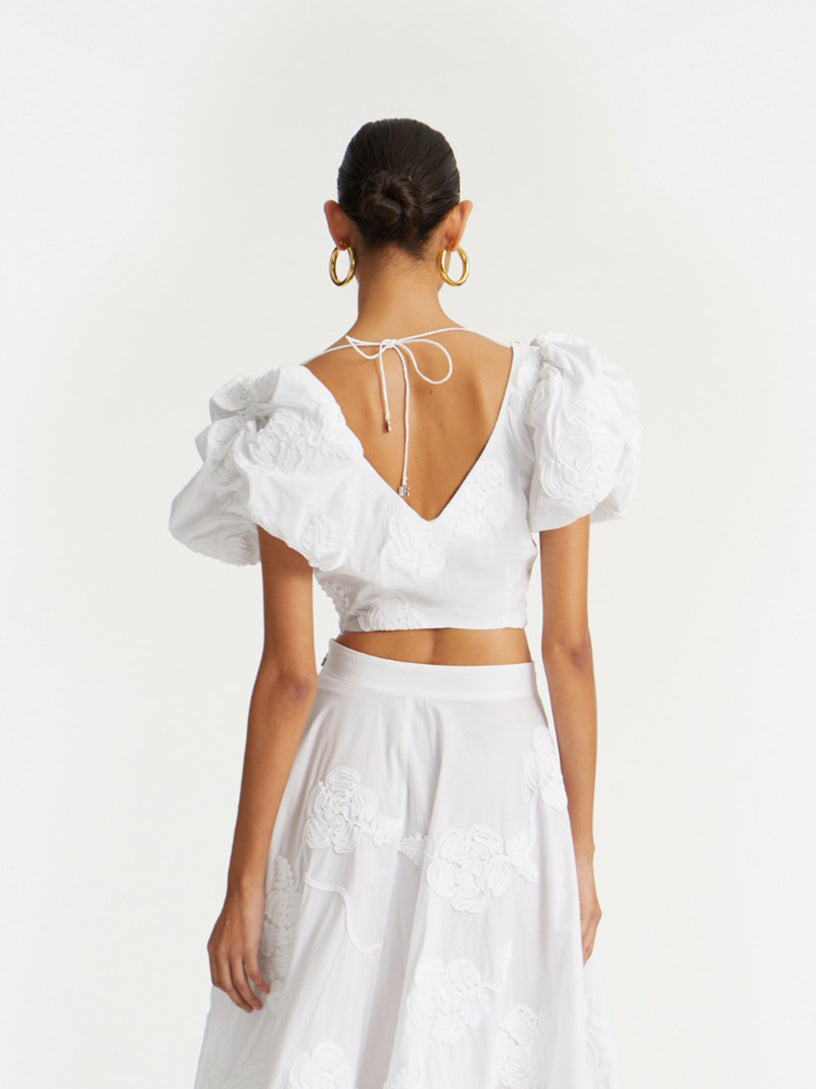 Puff sleeve cotton top