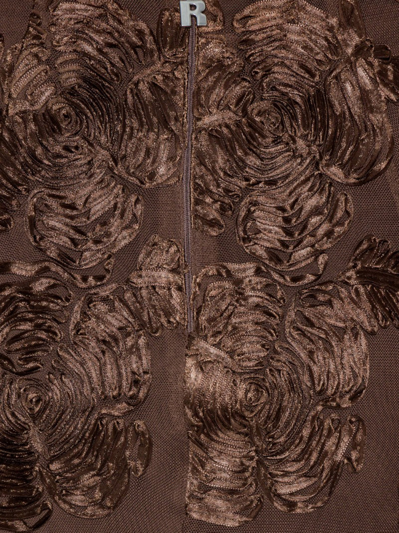 Flower Mesh Pencil Skirt