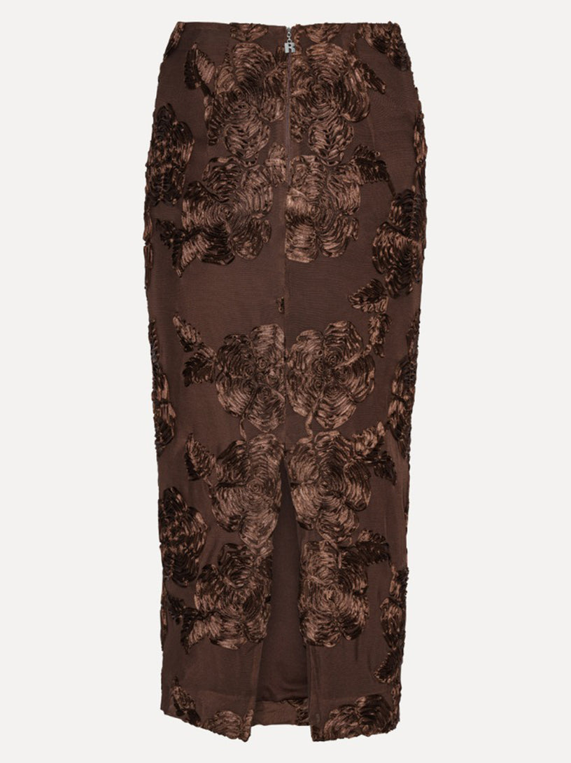 Flower Mesh Pencil Skirt