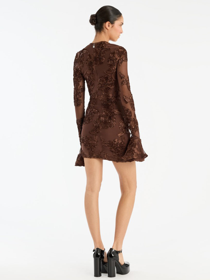 Flower mesh mini dress