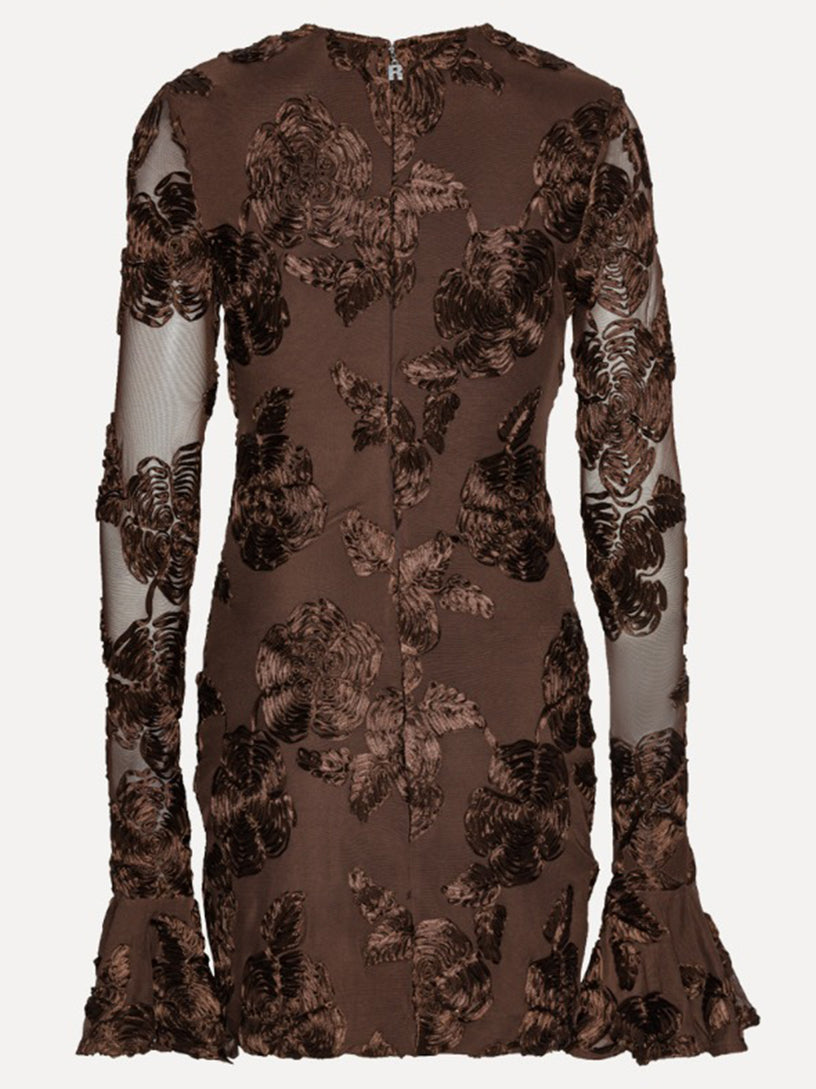 Flower mesh mini dress