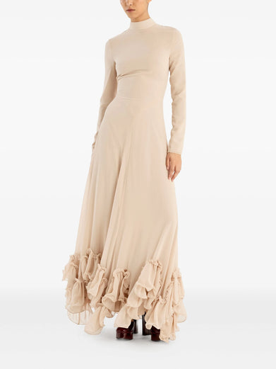 Long dress with ruffles