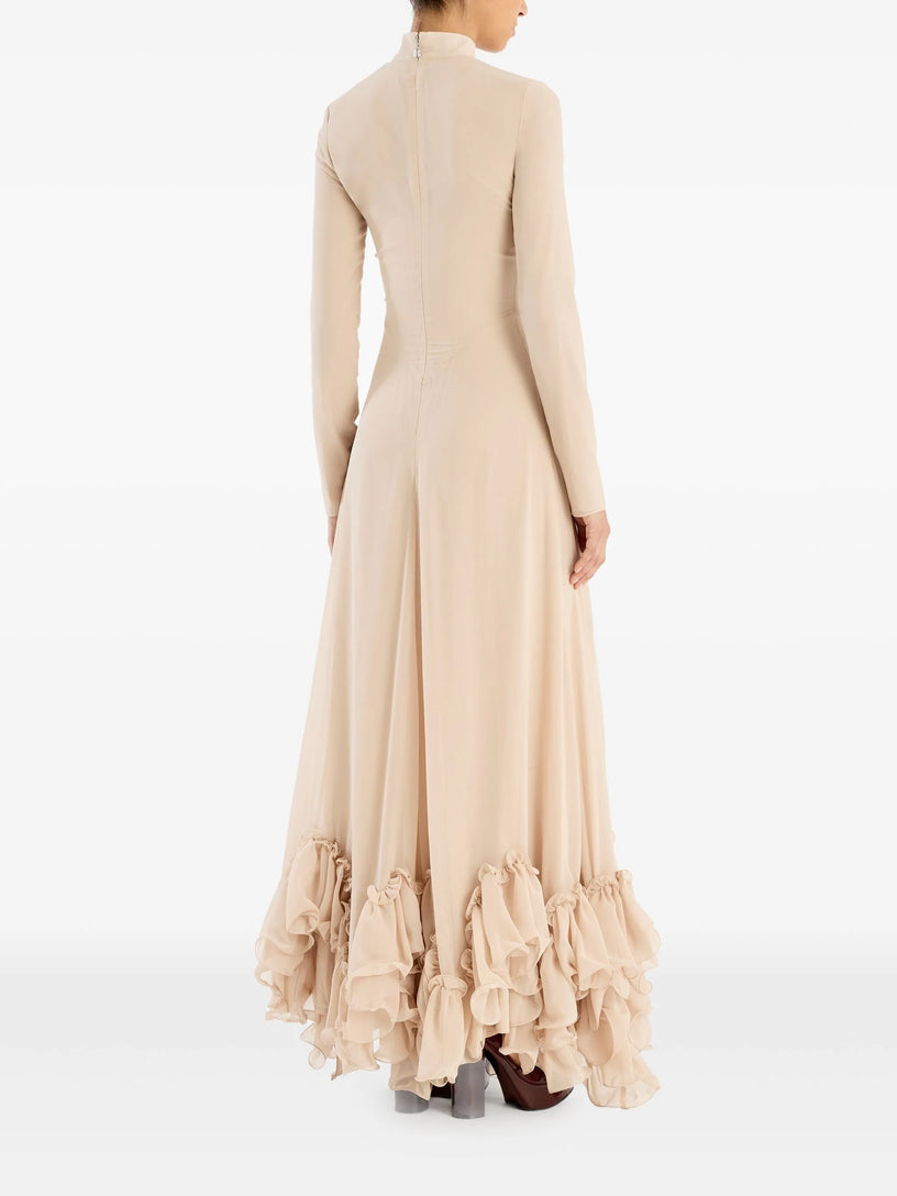 Long dress with ruffles