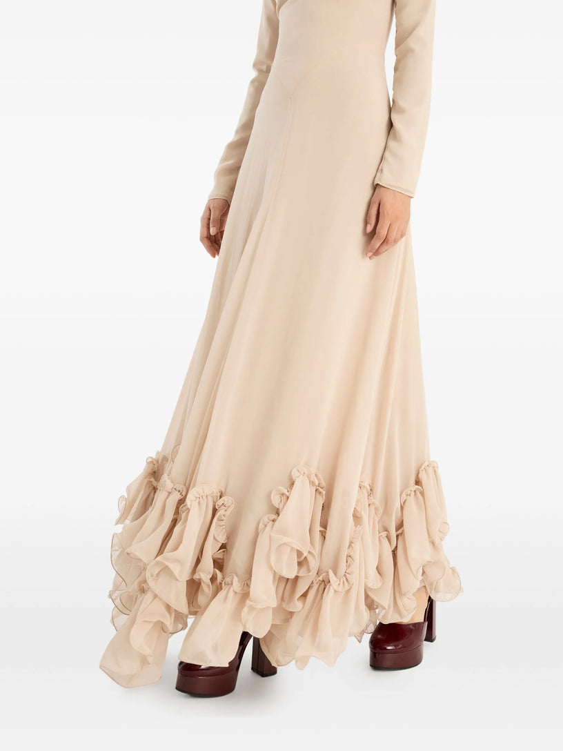 Long dress with ruffles