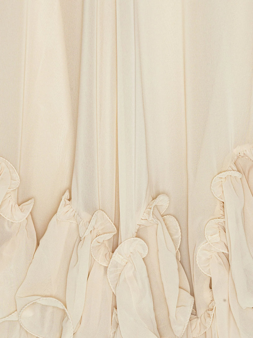 Long dress with ruffles