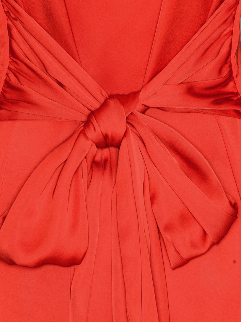 Shirt dress with satin tie