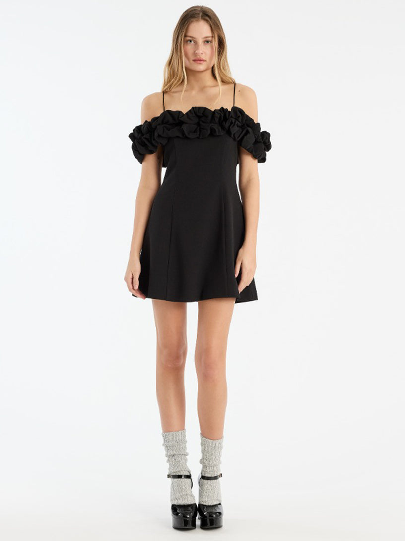 Crepe a-line mini dress