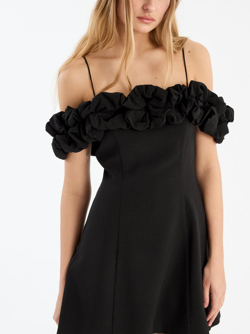 Crepe a-line mini dress