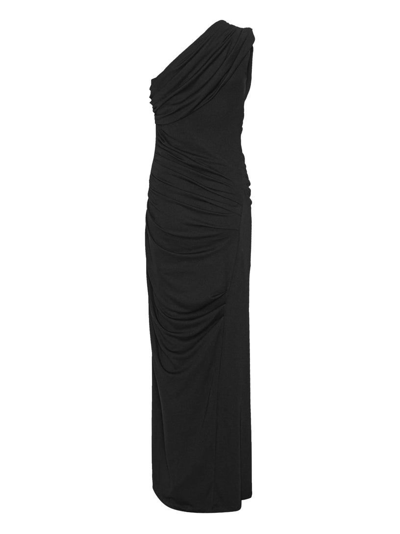 Draped one-shoulder dress