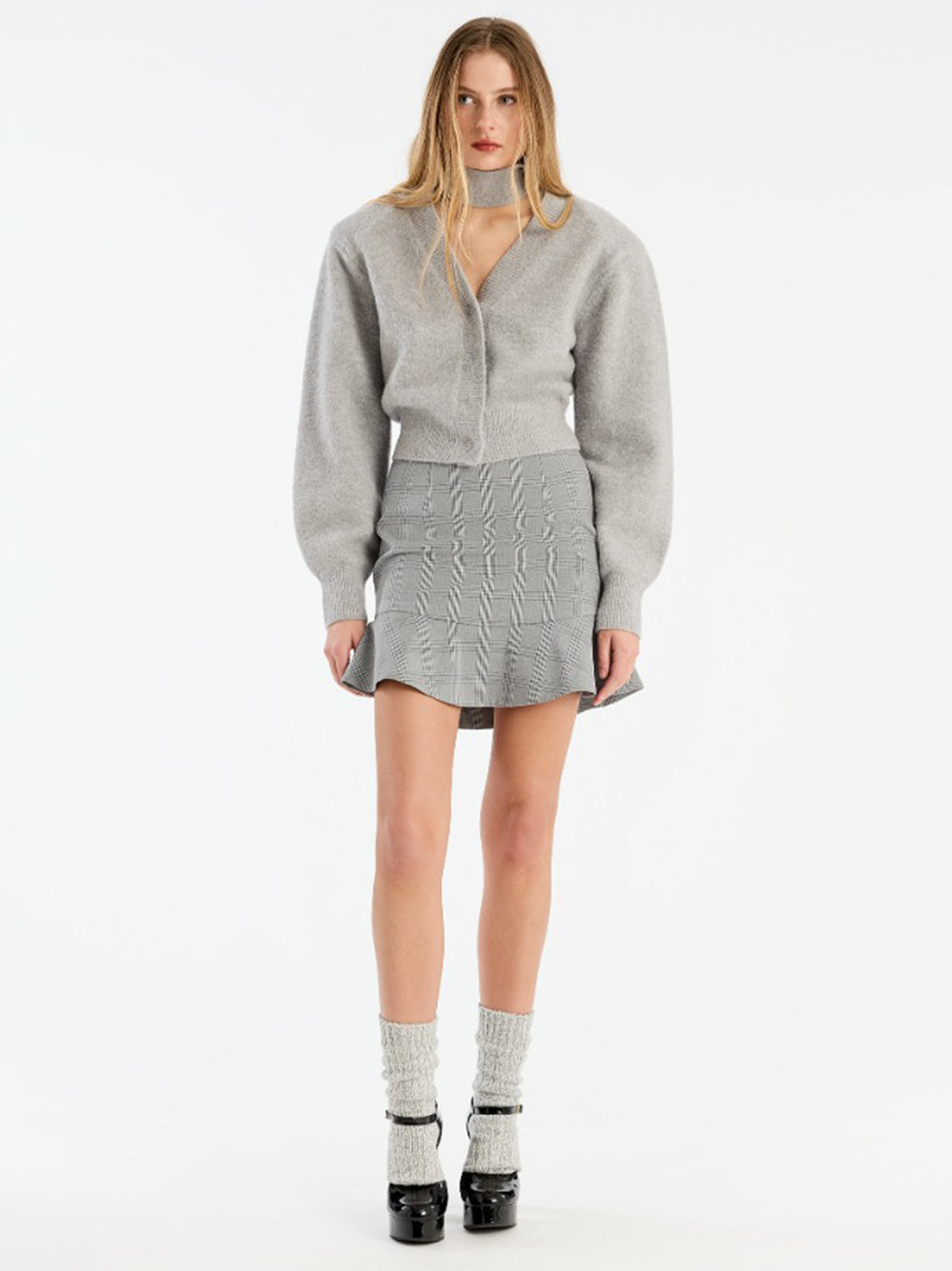 Knit scarf cardigan