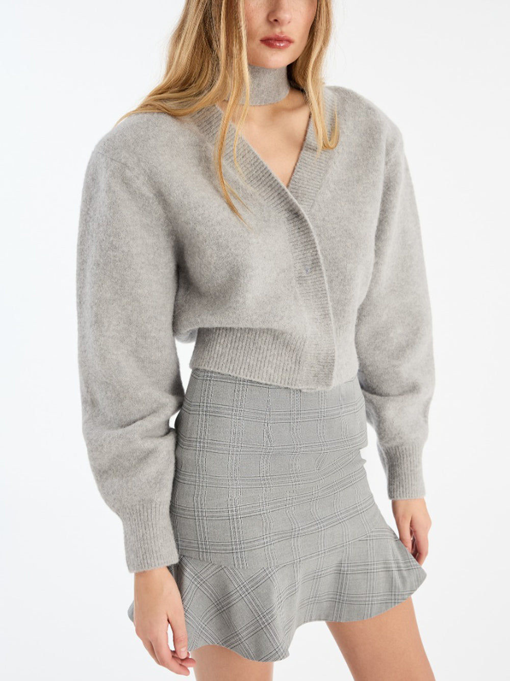 Knit scarf cardigan