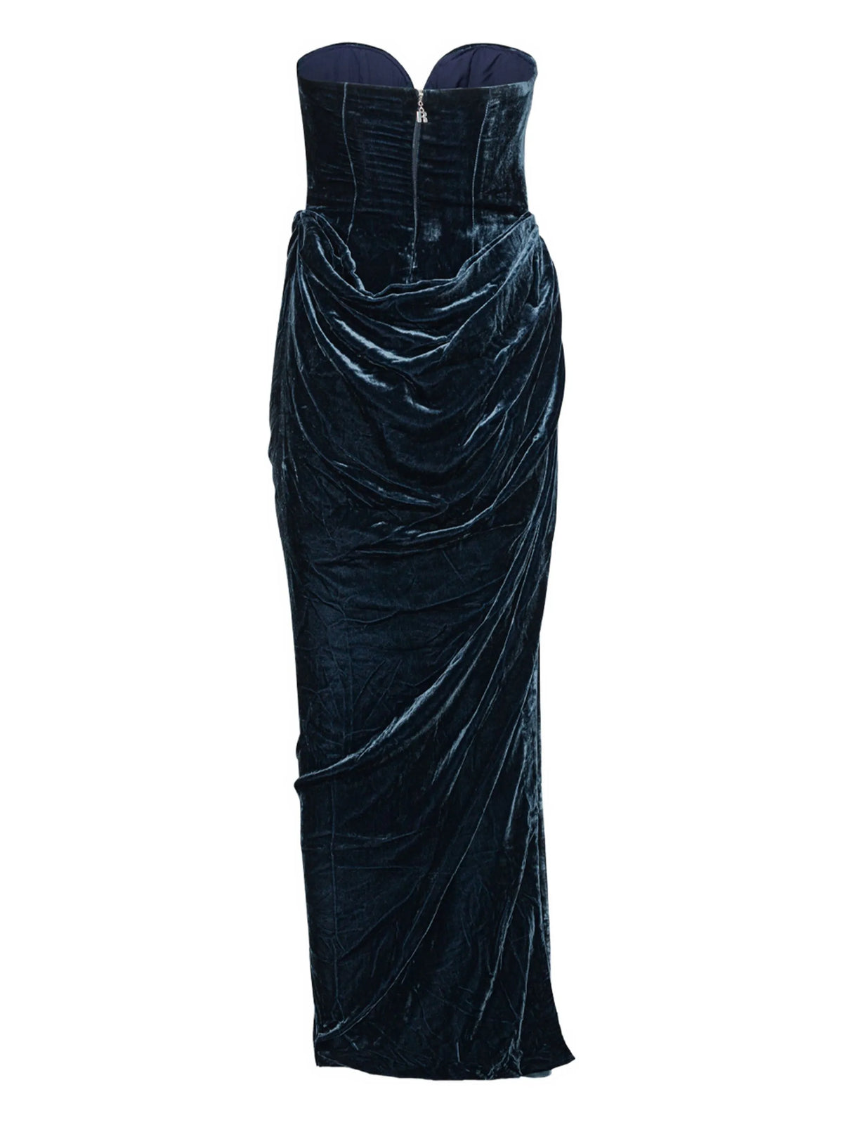 Silk velvet slit dress