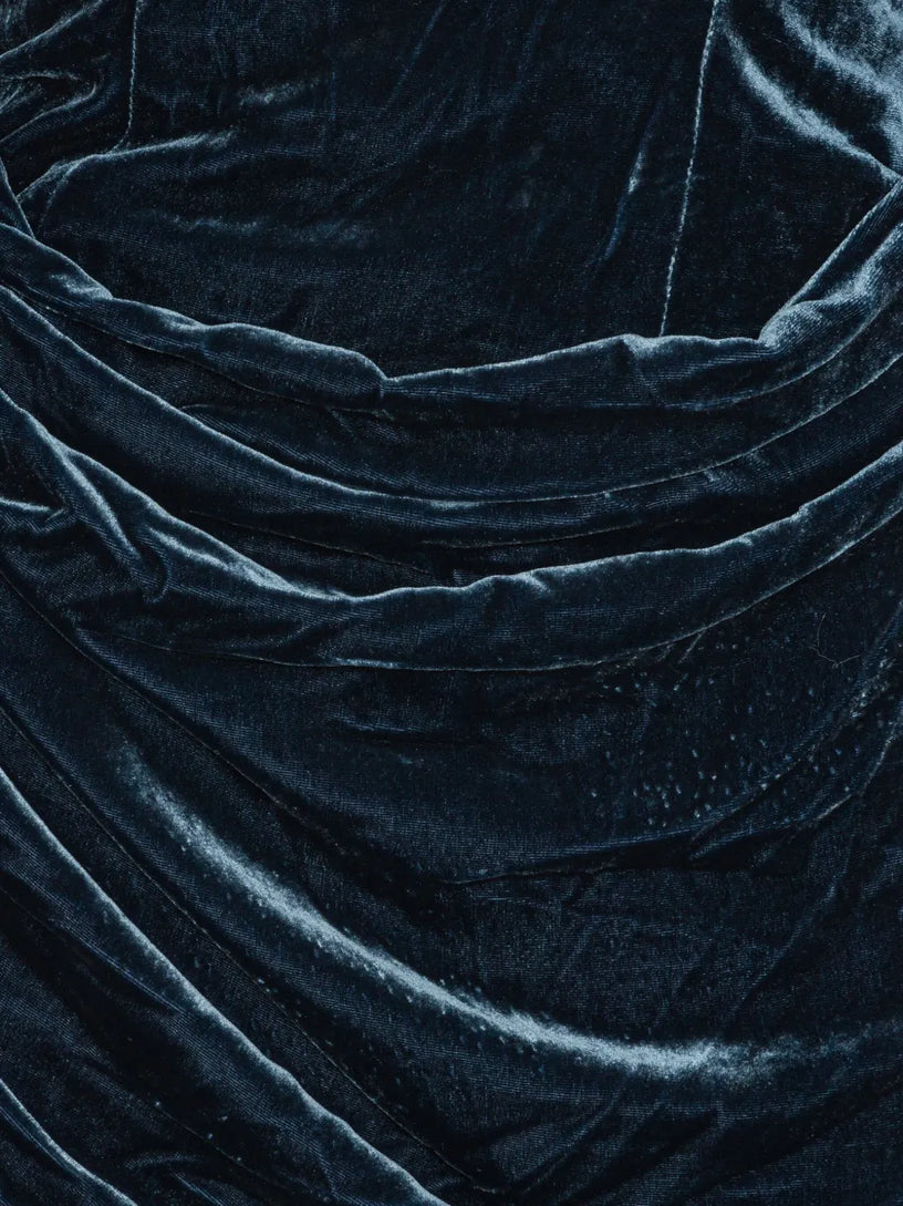 Silk velvet slit dress