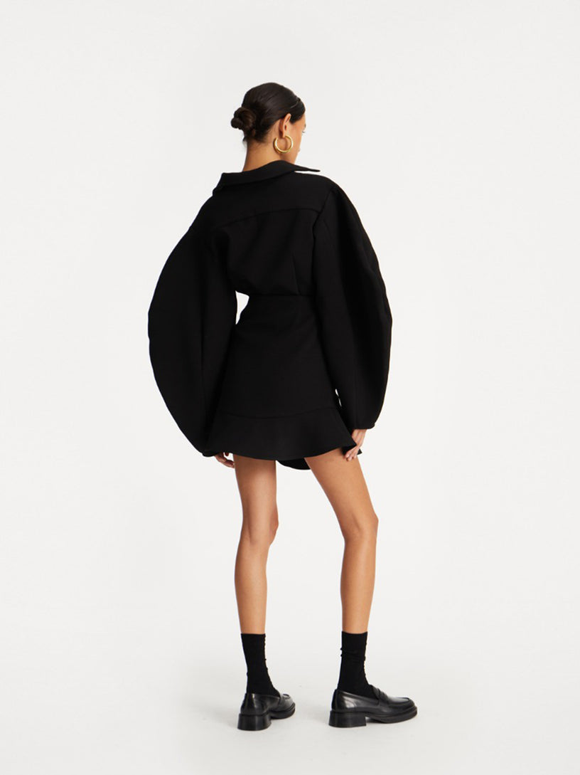 Suitting mini ruffle skirt