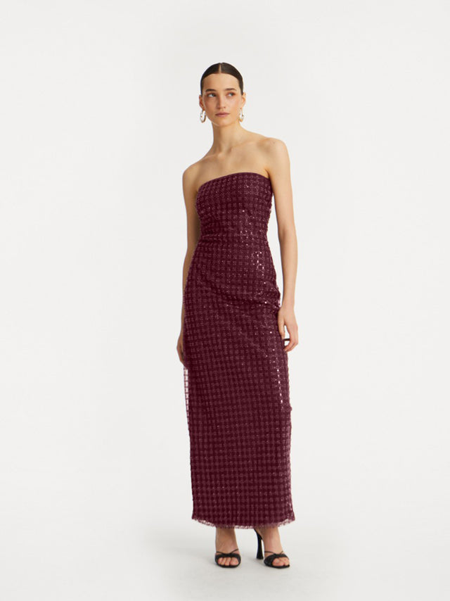 Beaded maxi tube dress