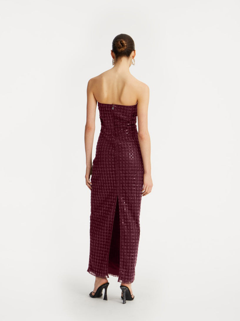 maxi tube dress pattern Beaded maxi tube dress ROTATE Rosso