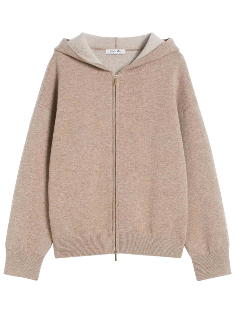 Wool and cashmere hooded cardigan