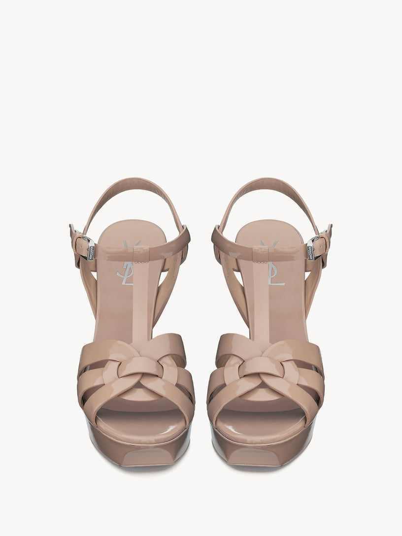 TRIBUTE platform sandals in patent leather