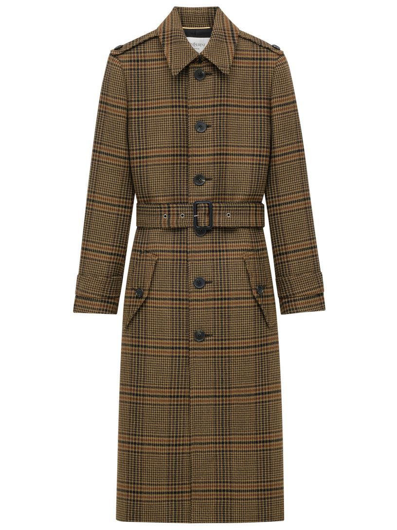 Long Prince of Wales wool coat