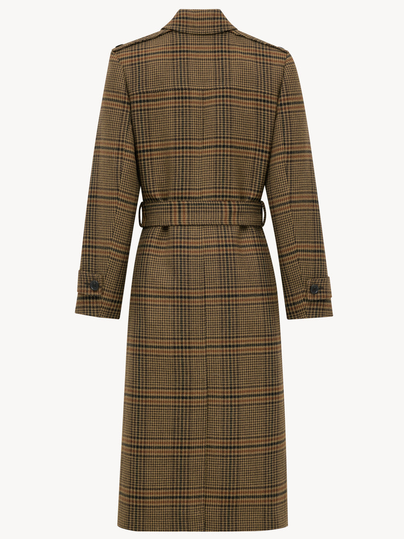 Long Prince of Wales wool coat