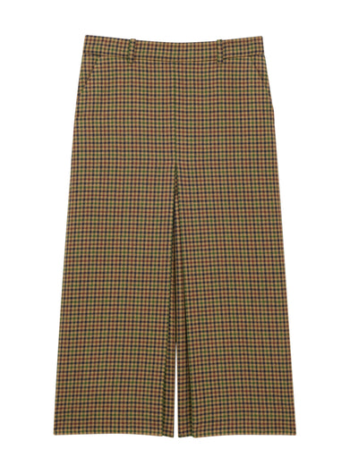 Checked wool culottes