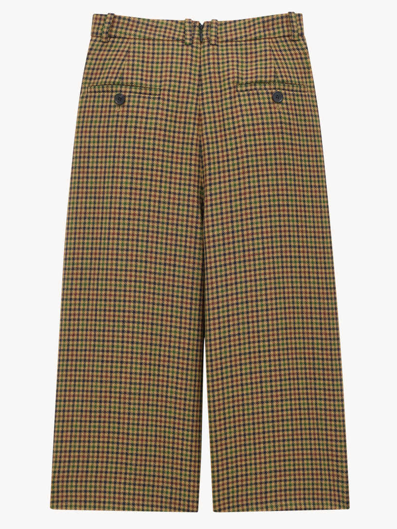 Checked wool culottes