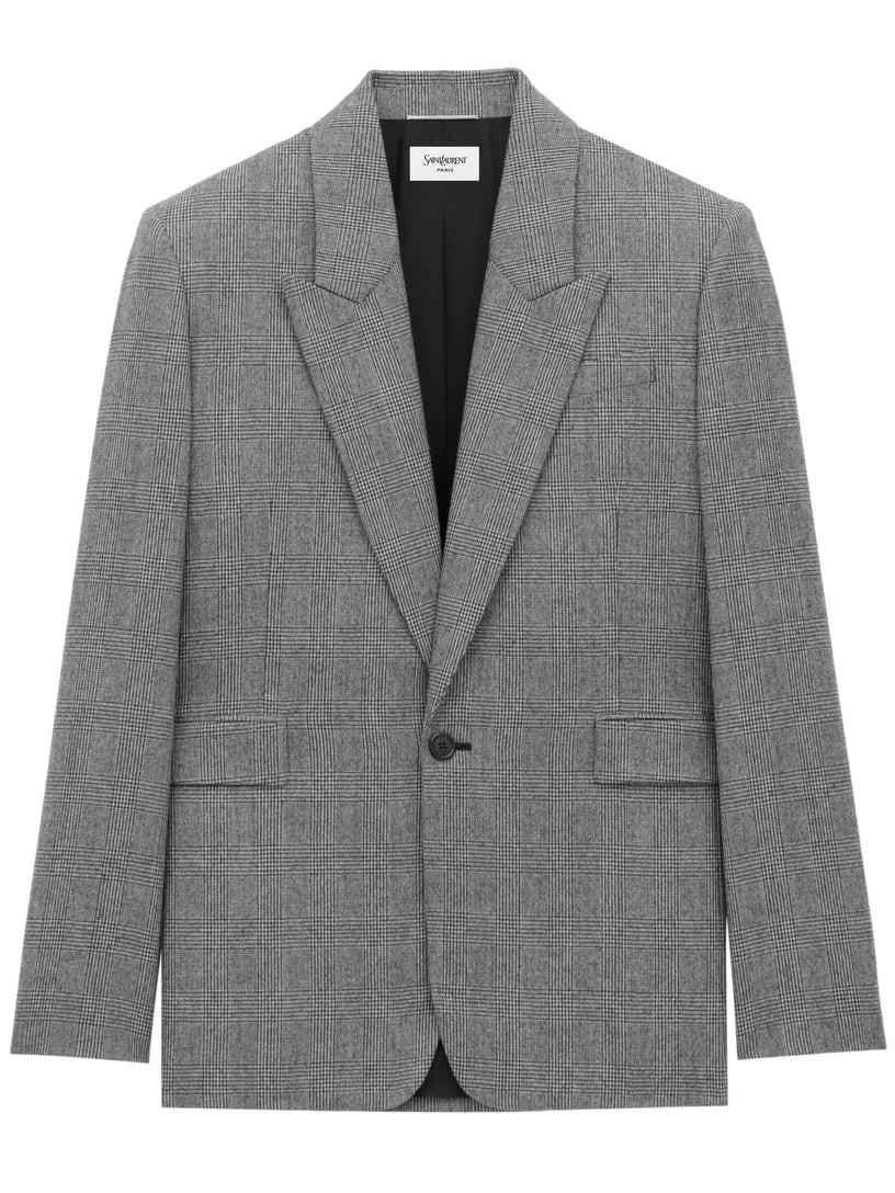 Prince of Wales wool flannel jacket