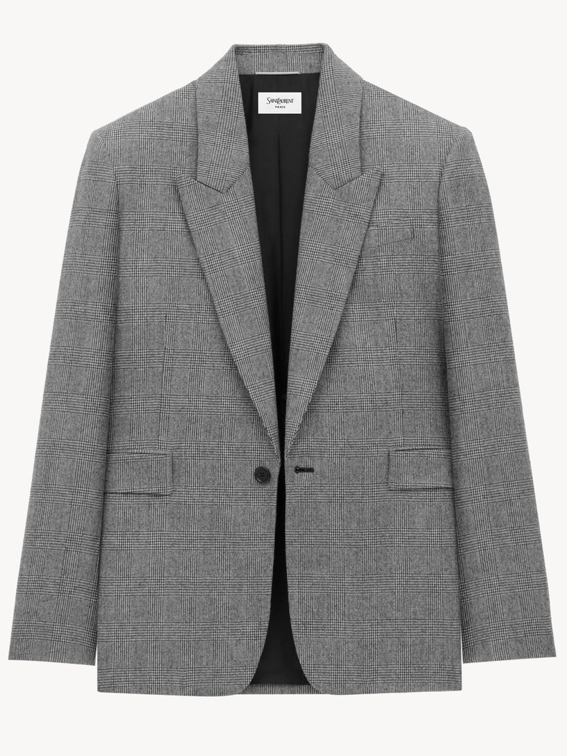 Prince of Wales wool flannel jacket