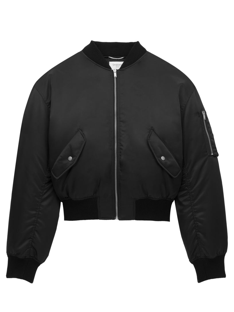 Bomber jacket in water-repellent nylon serge