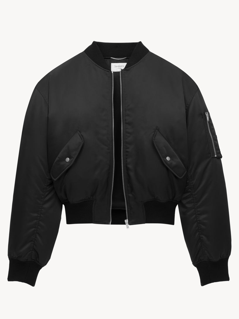 Bomber jacket in water-repellent nylon serge