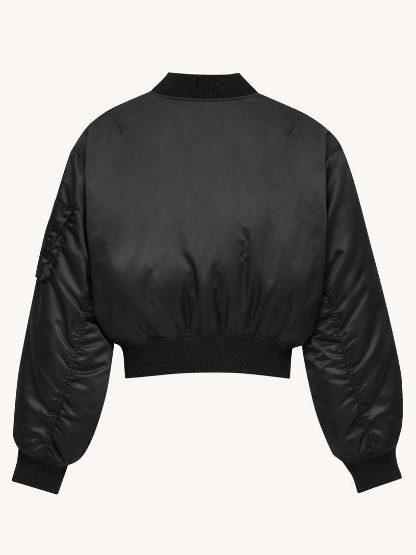 Bomber jacket in water-repellent nylon serge