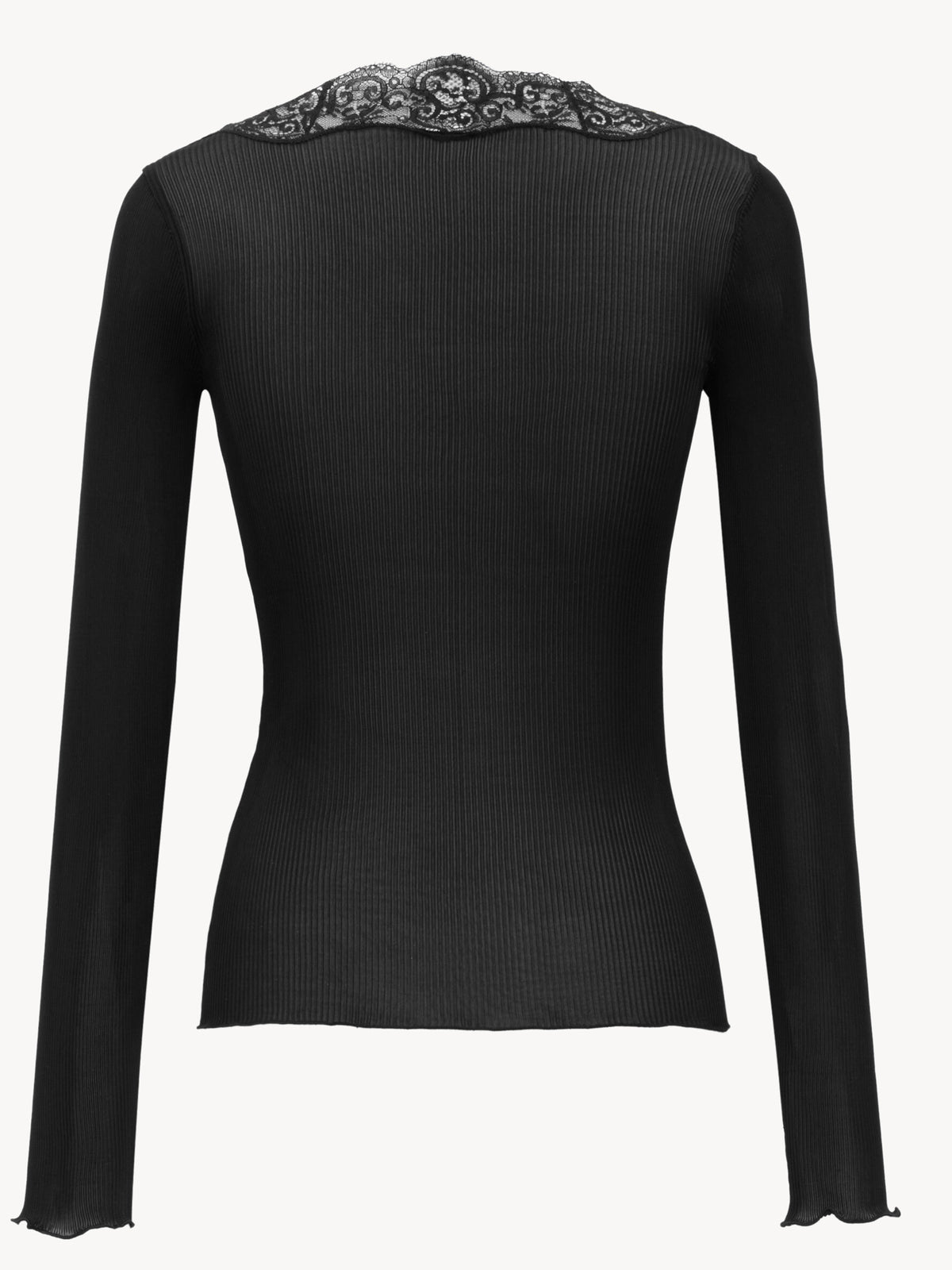 Ribbed silk and lace cardigan