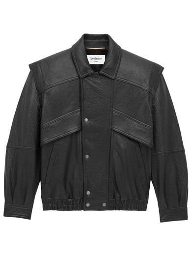 Balloon lambskin bomber jacket