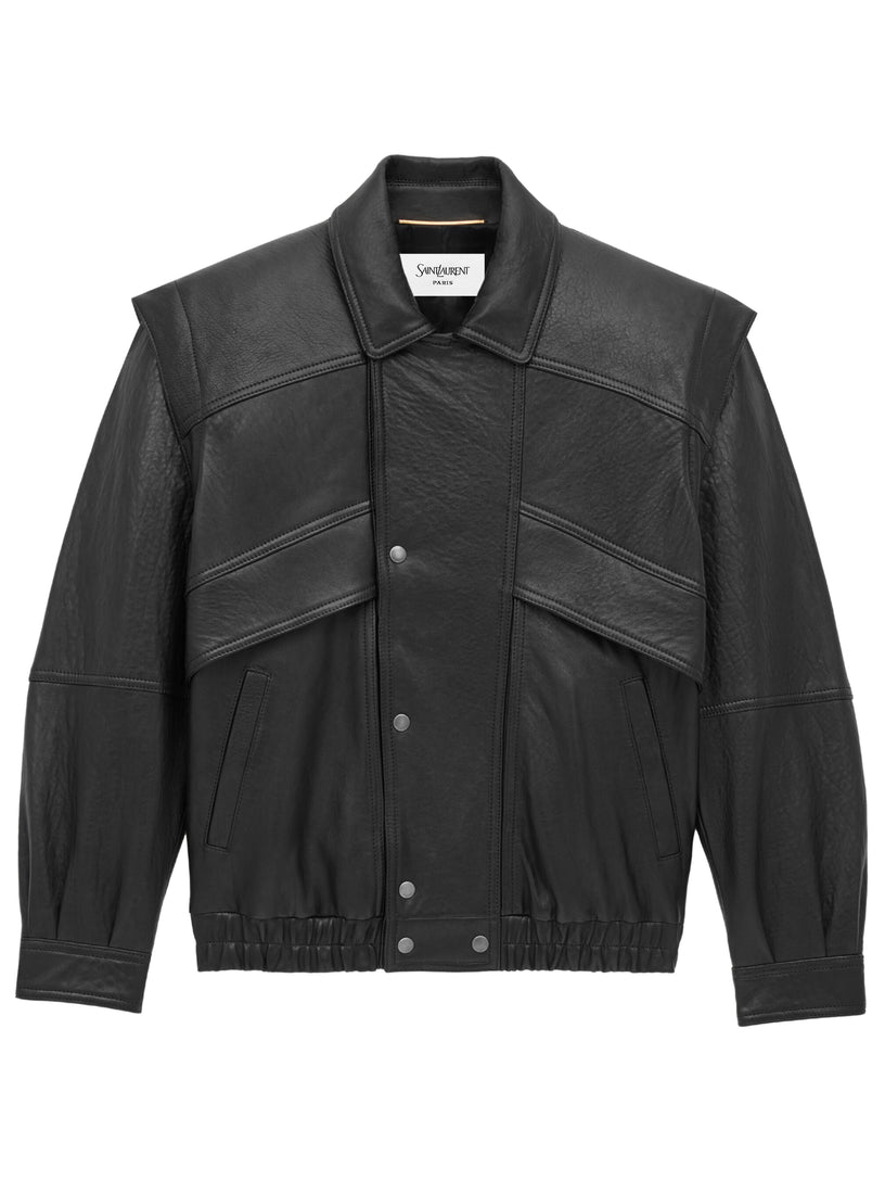 Balloon lambskin bomber jacket