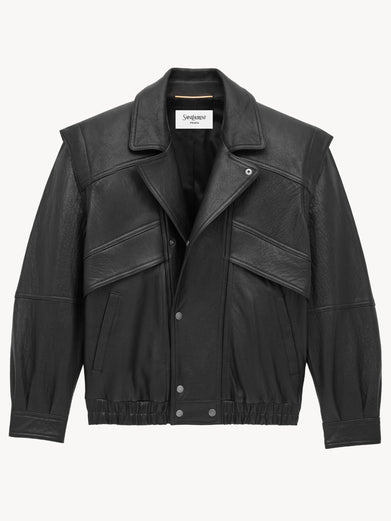 Balloon lambskin bomber jacket