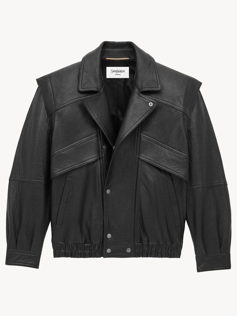 Balloon lambskin bomber jacket