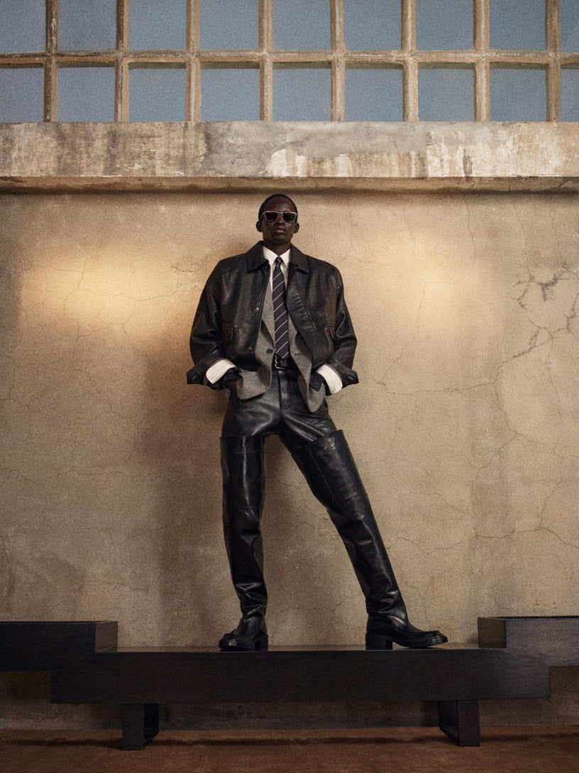 Balloon lambskin bomber jacket