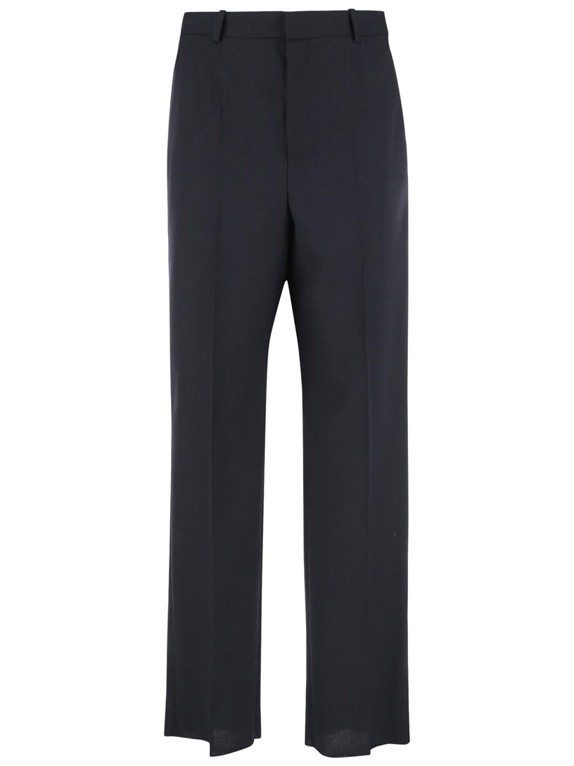 High-waisted wool trousers