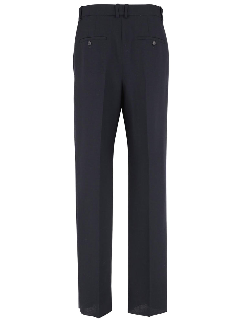 High-waisted wool trousers