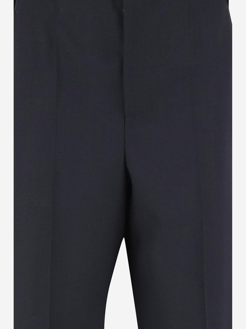 High-waisted wool trousers