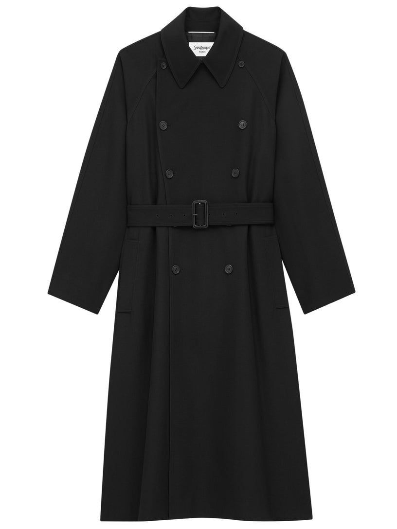 Long coat in grain de poudre