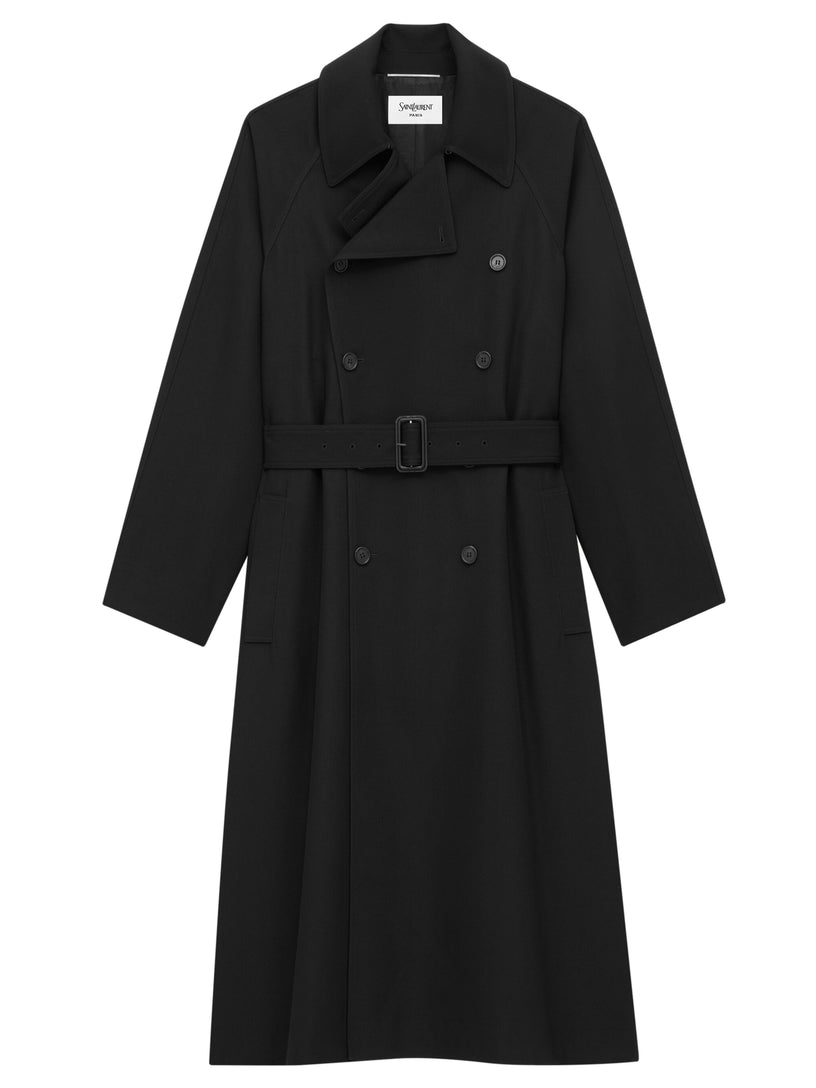 Long coat in grain de poudre