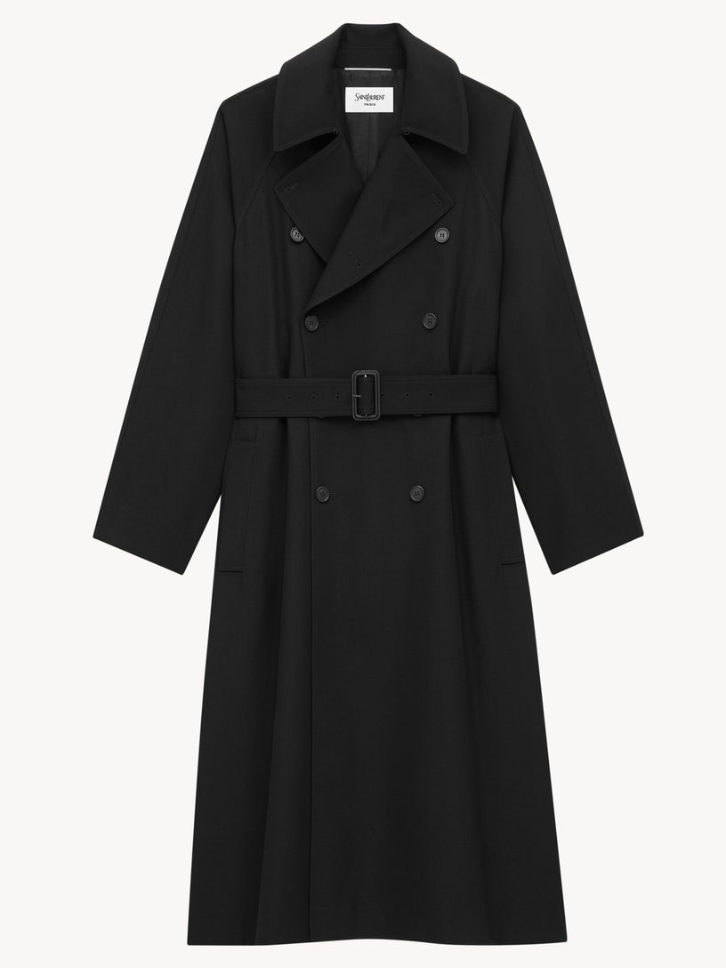 Long coat in grain de poudre