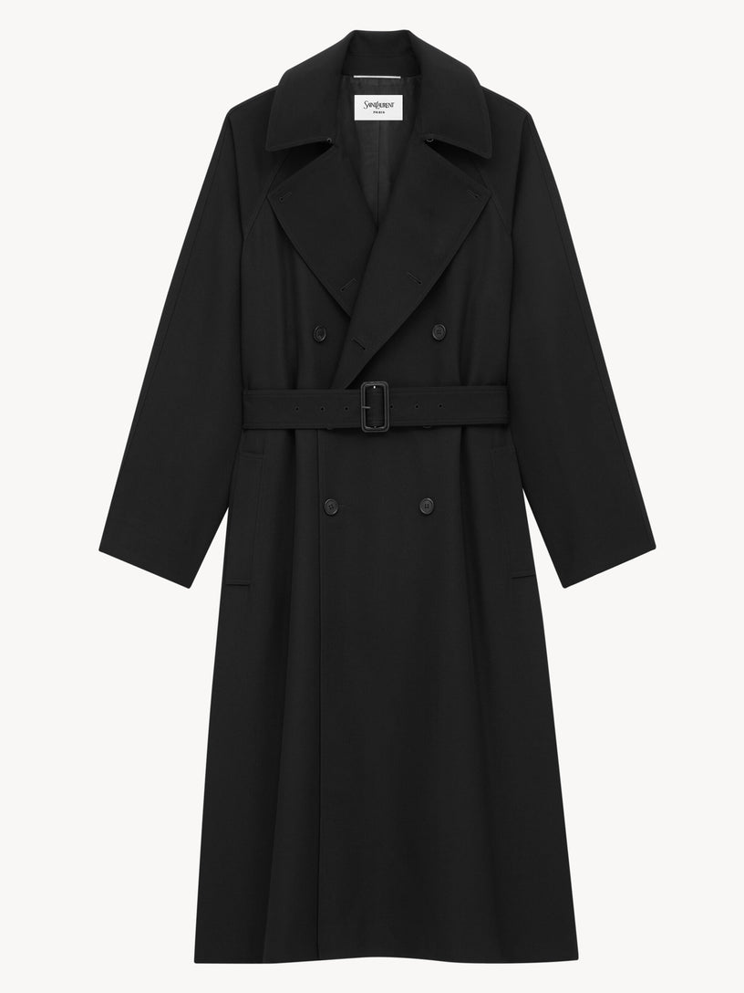 Long coat in grain de poudre